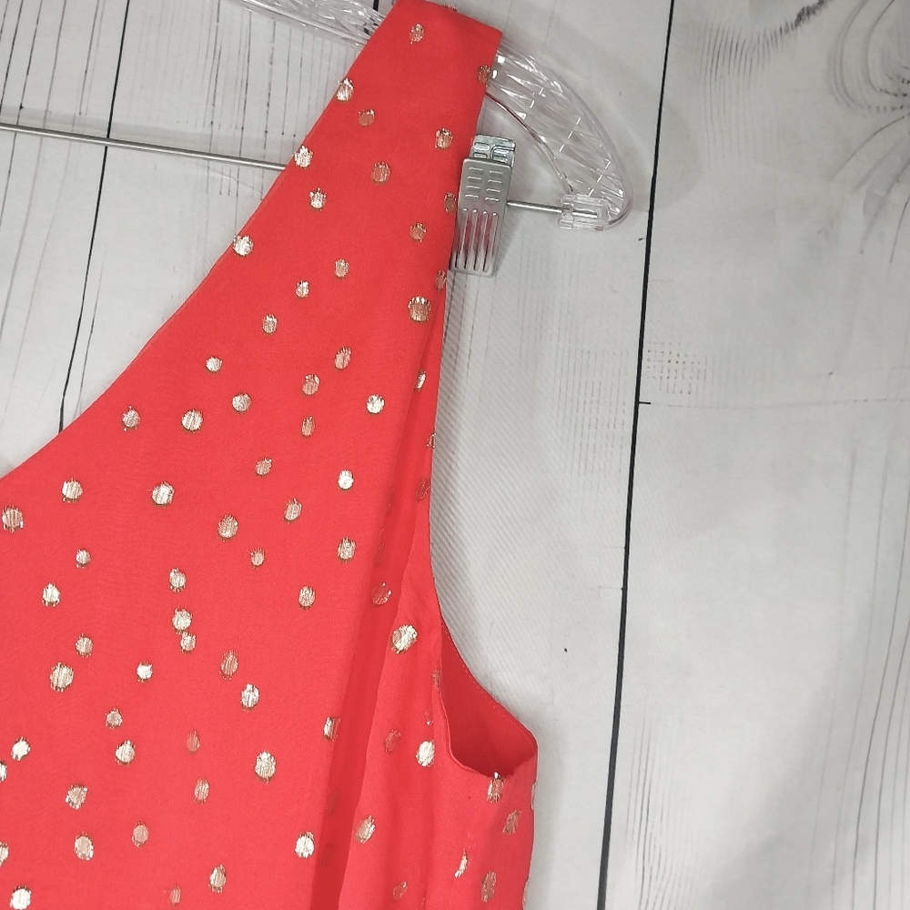 Lilly Pultzer Florin Silk Metallic Sleeveless Preppy V-Neck Night Out Top - Picture 4 of 10